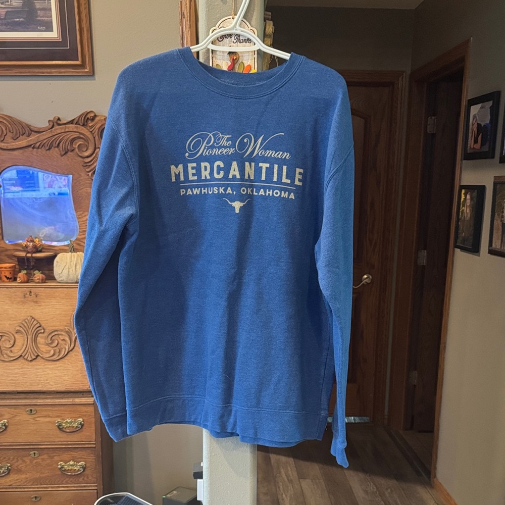 Blue Pioneer Woman Mercantile Sweatshirt